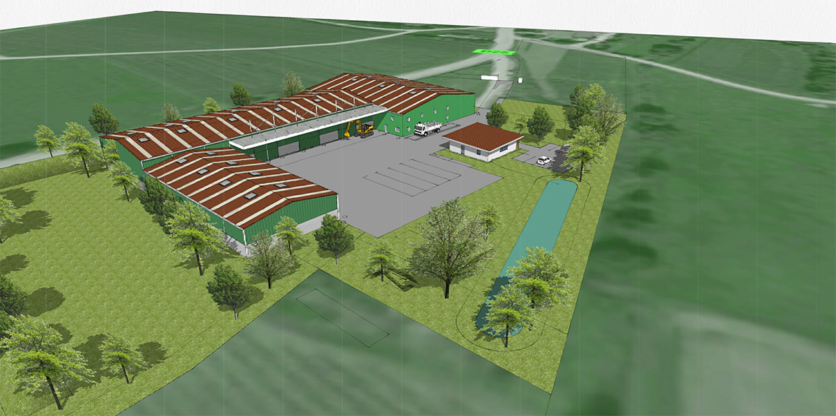 Vue aérienne du projet d'aménagement futur du site Ritleng.