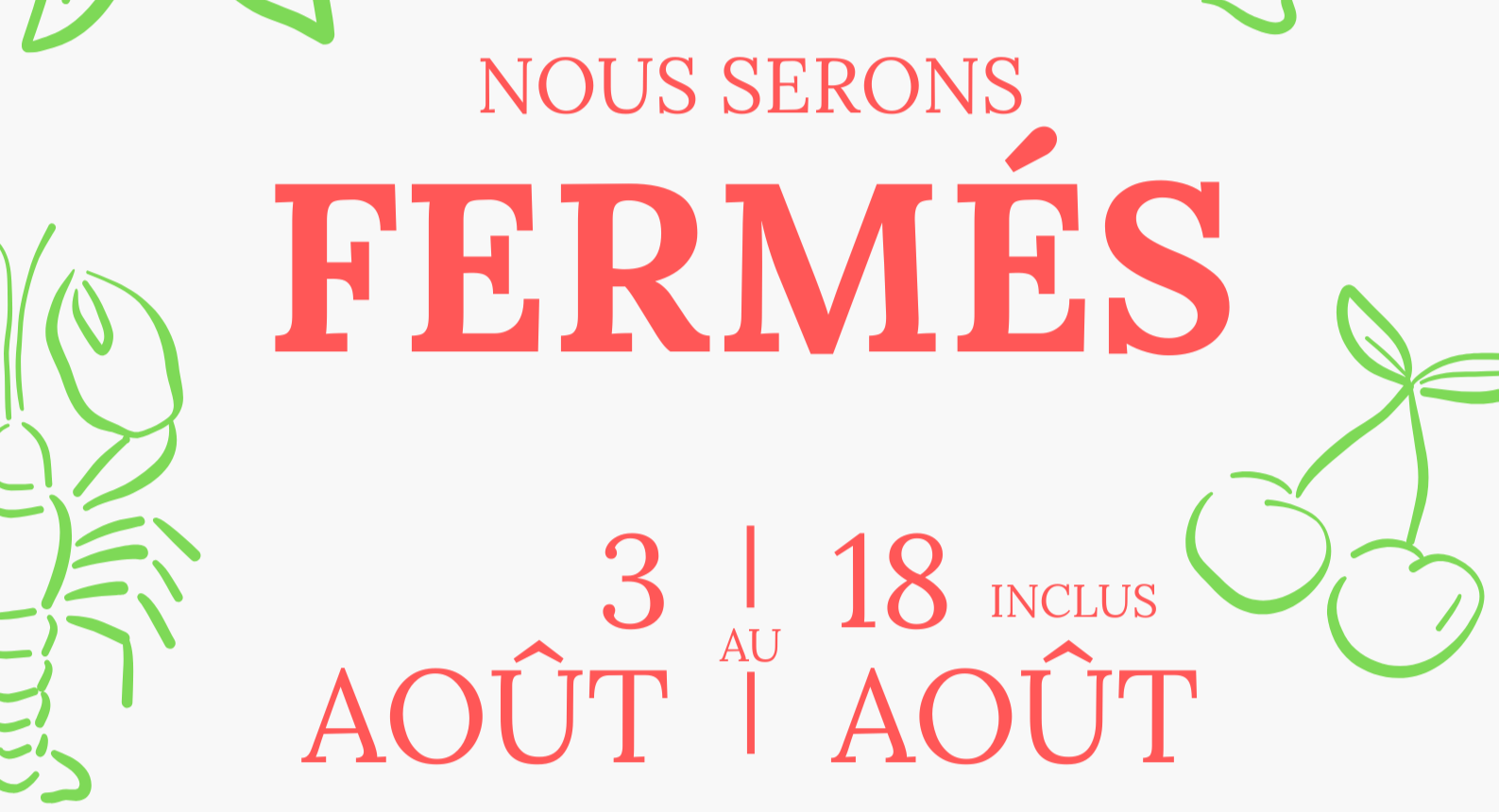 Affiche Fermeture Vacances - RR GE rogne